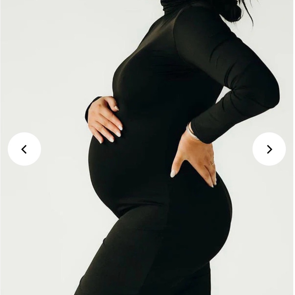 Momyknows Solid Color High Neck Bodycon Mermaid Photoshoot Maternity Maxi Dress